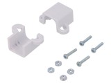 Suport Alb pentru Fixare din Plastic, 18mm, Set 2 Bucăți