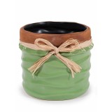 Vaza flori ceramica verde maro &Oslash; 15 cm x 13 H