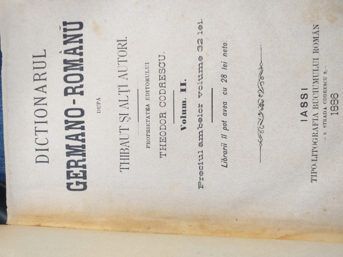 Dictionar german-roman- 1886 Codrescu