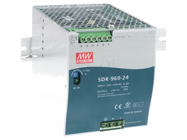 Alimentator pulsatoriu pentru şină DIN 960W 48VDC 20A OUT: 1