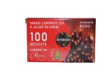 Instalatie de Craciun, sirag luminos cu 8 jocuri de lumini, 100 de beculete rosii, 5 m, Regency