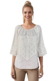 Bluza dama RA25 alb/argintiu , marimea 3XL, Casual, Bumbac