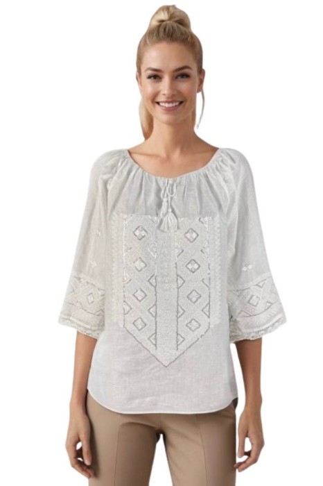 Bluza dama RA25 alb/argintiu , marimea 3XL