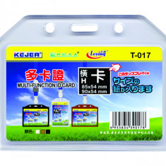 Buzunar Dubla Fata Pentru Id Carduri, Pvc Flexibil, 85 X 54mm, Orizontal, 5 Buc/set, Kejea - Transp