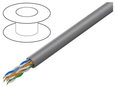 Cablu LANBERG U/UTP Cat 6 305m gri PVC CCA 4x2x23AWG neechipat foto