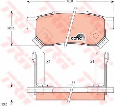 Set placute frana,frana disc HONDA CIVIC VII Limuzina (ES) (2000 - 2006) TRW GDB499 foto