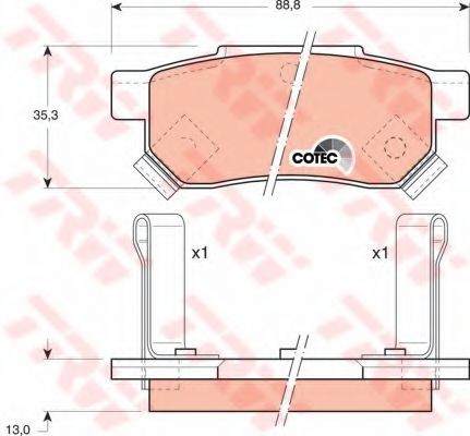 Set placute frana,frana disc HONDA CIVIC VII Limuzina (ES) (2000 - 2006) TRW GDB499