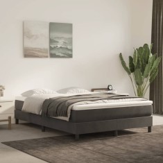 vidaXL Saltea de pat cu arcuri, gri &icirc;nchis, 140x190x20 cm, catifea
