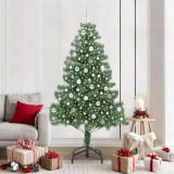 vidaXL Brad de Crăciun cu 300 LED cu suport Verde 210 cm PVC 3396394