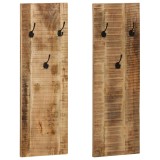 vidaXL Cuier haine de perete, 2 buc., lemn masiv de mango 36x110x3 cm