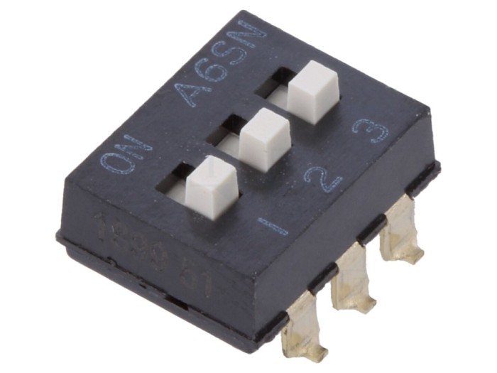 DIP-SWITCH 3 secțiuni ON-OFF 24VDC