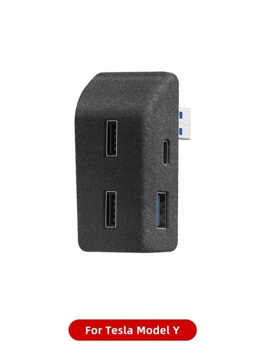 Hub USB cu 4 porturi (3 x USB + 1 x USB-C) pentru Tesla Model Y