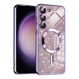 Husa MagSafe pentru Samsung Galaxy S23+ S916, Techsuit, Luxury Glitter, Mov Deschis