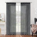 Cumpara ieftin Set 2 Draperii SemiOpace, 140 x 225 cm, Gri Inchis - CN