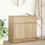Bufetă cu sertar Stejar Sonoma 80x34x76 cm Lemn prelucrat
