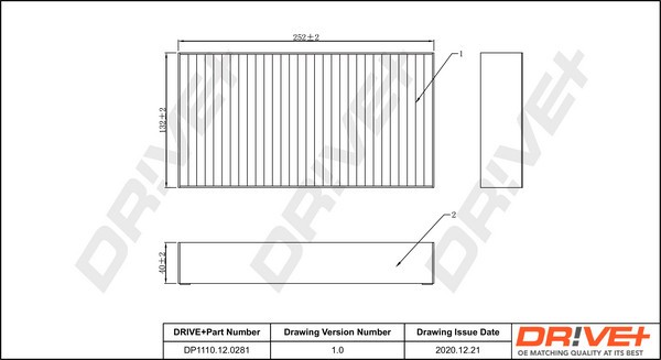 Dr!ve+ DP1110.12.0281 Filtru, aer habitaclu