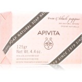 Apivita Natural Soap Rose &amp; Black Pepper săpun solid pentru curățare 125 g