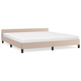 Cumpara ieftin Cadru de pat cu tablie fara saltea, cappuccino, 180x200 cm