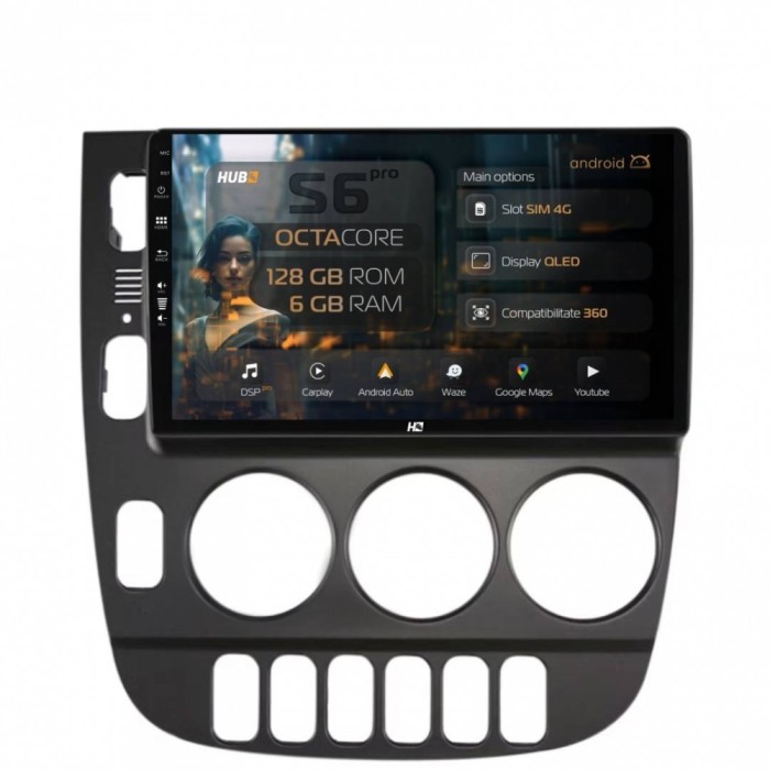 Navigatie Mercedes Benz ML W163 (1998-2005) 6GB RAM Android 13 Octacore Slot Sim 4G DSP GPS Wi-FI Carplay Android Auto USB Bluetooth Waze Touchscreen