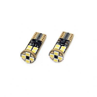 Set becuri auto cu LED CANBUS compatibil T10e W5W 12 SMD Alb 12/24V, destinat competitiilor auto sau off-road foto