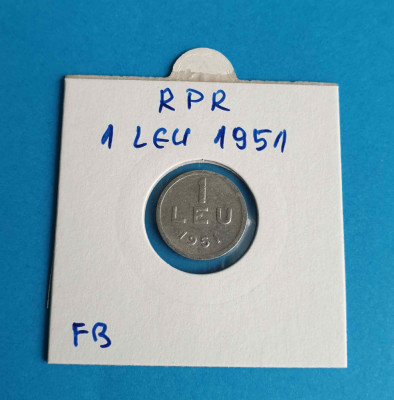 Moneda Republica Populara Romana - 1 Leu 1951 - piesa in stare foarte buna foto