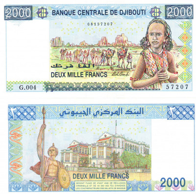 Djibouti 2 000 Franci 2009 P-43 UNC foto