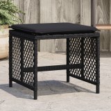 Gossi scaune de gradina cu perne, 4 buc. negru 41x41x36 cm poliratan