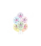 Set 6 baloane cu cap de Unicorn, colorate 30 cm