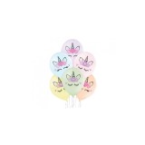 Set 6 baloane cu cap de Unicorn, colorate 30 cm