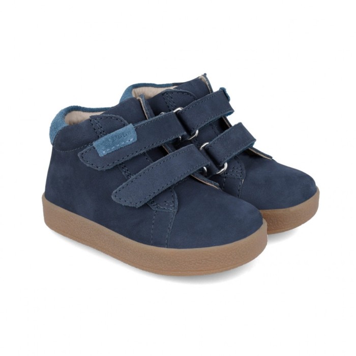 Ghete copii, piele naturala, bleumarin, garvalin (marime: 20)