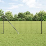VidaXL Euro Fence cu 7 st&acirc;lpi spike 1.4x10 m Oțel galvanizat Gri