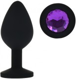Dop Anal Silicone Buttplug, Small, Negru/Mov, Guilty Toys