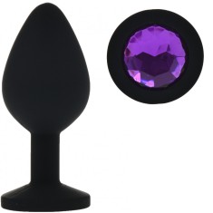 Dop Anal Silicone Buttplug, Small, Negru/Mov, Guilty Toys