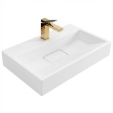 Lavoar blat baie REA GOYA 60cm, montare pe blat/suspendat, alb imaculat, rezistent, design modern