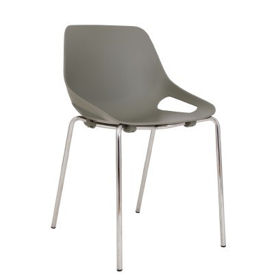 SCAUN Q5 - CADRU CROMAT - GRI foto