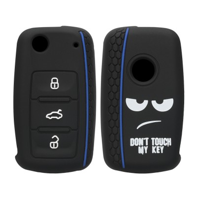 Husa Cheie Auto pentru VW / Skoda / Seat - 3 Butoane, kwmobile, Silicon, Negru, 46965.04 foto