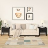 Set 2 Mese Laterale Negre 50x50 cm Lemn Masiv Pin Sertar Noptiere Măsuțe Cafea Living