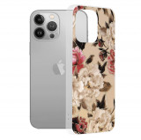 Techsuit - Marble Series - iPhone 13 Pro, alb cu flori