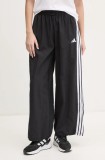 Adidas pantaloni de trening Essentials femei, culoarea negru, cu imprimeu, JE1306