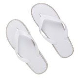 Slapi de plaja cu stras, talpa 2 cm, albi, pentru femei, CMCLASS