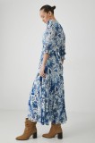 Medicine rochie culoarea alb, maxi, evazată