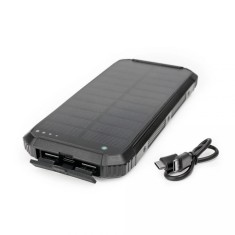 Acumulator extern 10000mAh Platinet cu incarcare solara, wireless 15W, 2X foto