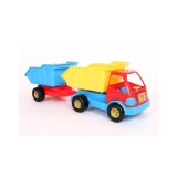 Camion de jucarie tip basculanta cu remorca pentru copii, 70 cm-Culoare Galben