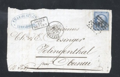 France 1866 Postal History Rare Front Cover 20 C NAPOLEON DB.244 foto