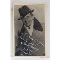 DEDICATIA ARTISTULUI CARLOS MORENO , FOTOGRAFIE TIP CARTE POSTALA , 1937