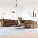 vidaXL Set canapea 2 piese, maro, catifea 3209228