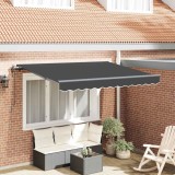 Cortina Retractabilă Antracit 250 x 200 cm Poliester, Aluminiu