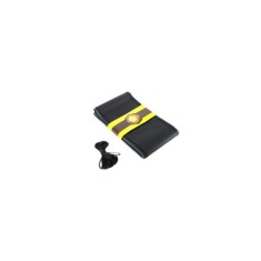 Husa volan cu ac si ata piele cu gaurele Negru , marime L latime 11,5cm