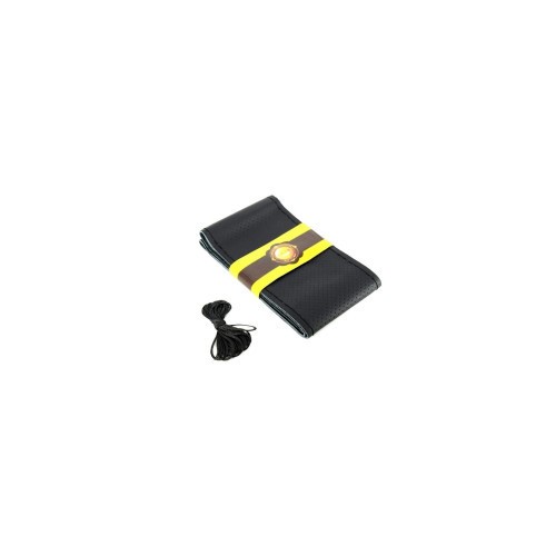 Husa volan cu ac si ata piele cu gaurele Negru , marime L latime 11,5cm