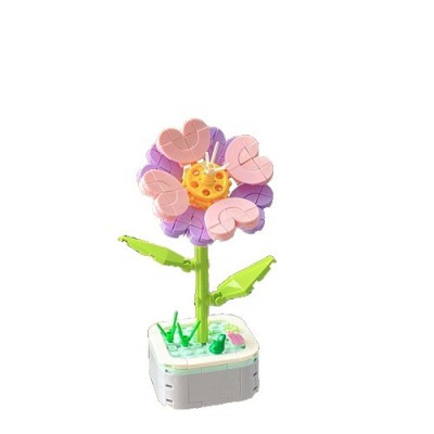 Set de constructie floare in ghiveci, flippy, 4 ani, ornament creativ, 17x6.2 cm, multicolor foto
